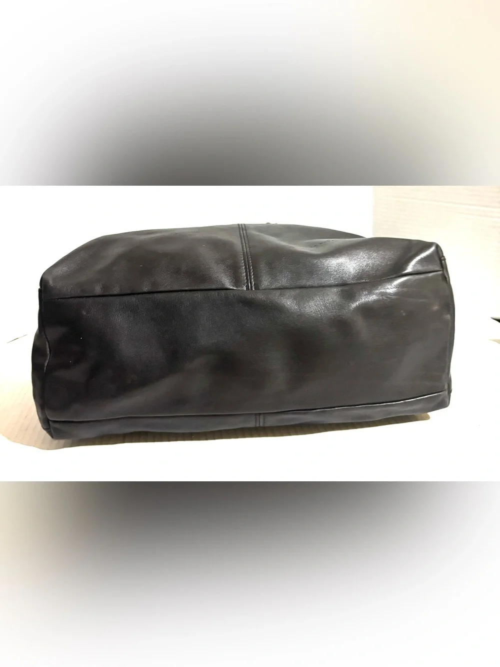 Black Leather Shoulder Hobo Bag with Zip Accent